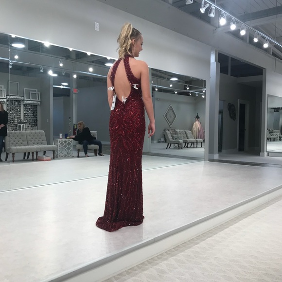 MacDougal beaded gown - wine/garnet - Picture 2 of 2
